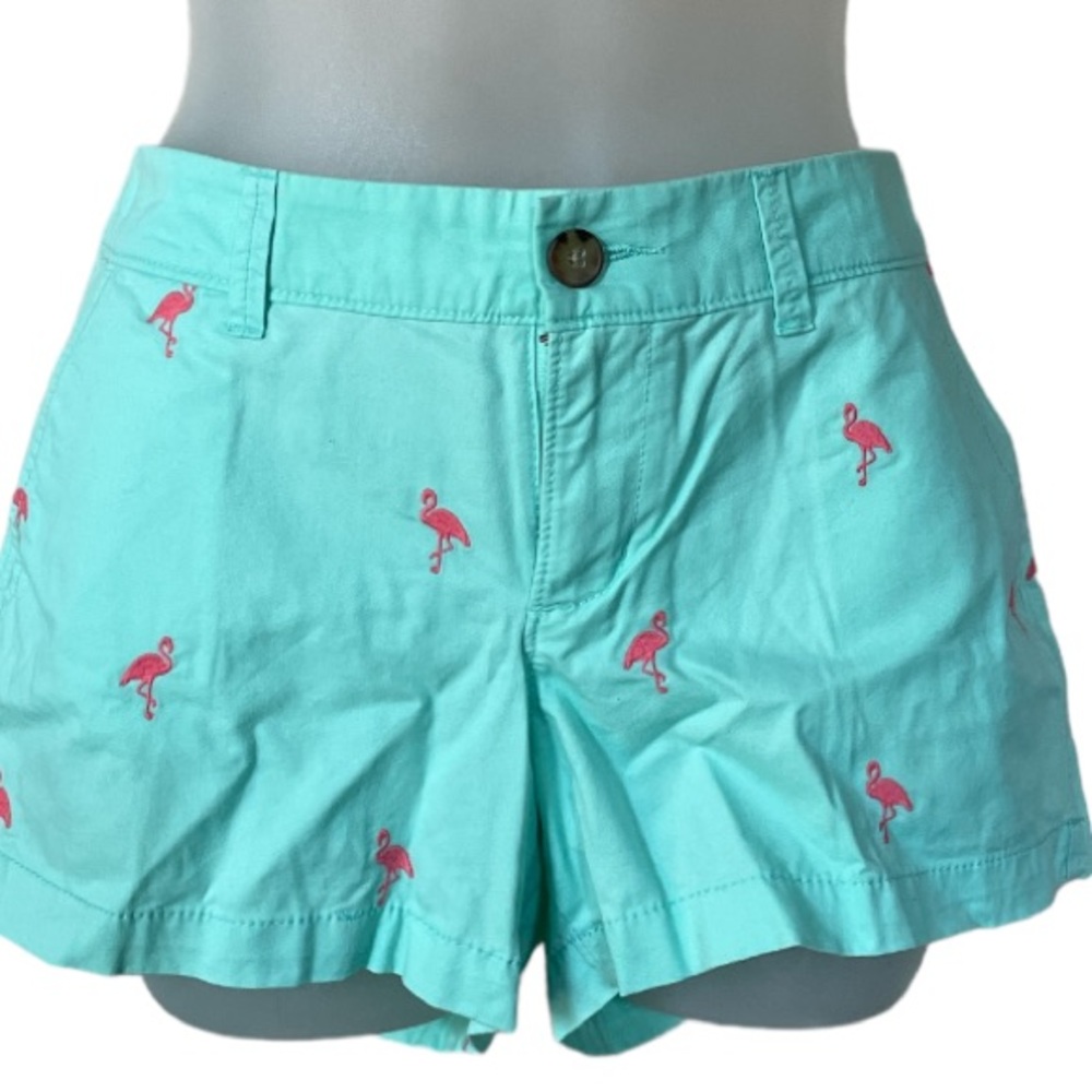 Old Navy shorts size 2 pink flamingo warm weather vacation mint green